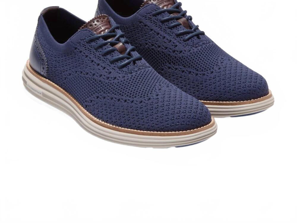 NEW COLE HAAN men's originalgrand remastered stitchlite oxfords in marine blue-d